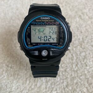 Vintage Casio World Time Thermometer men’s digital watch